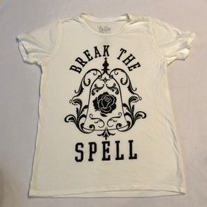 Cream Beauty and the beast tee